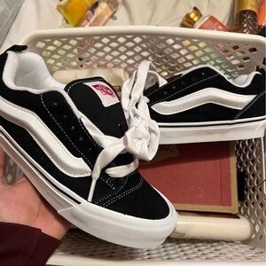 Vans Black and White Canvas Sneakers